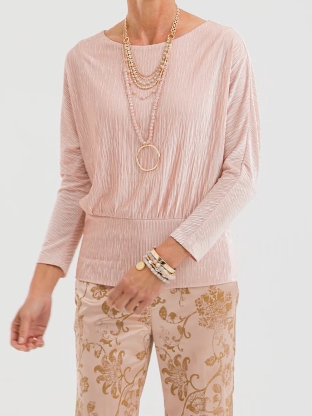 Chico’s crinkle velvet banded hem top